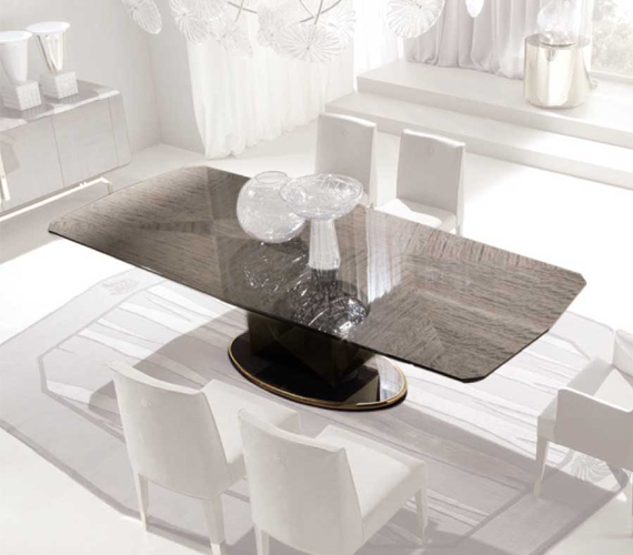 Art 5900 Rectangular table with wooden base ジョルジオ・コレクション(giorgio collection)